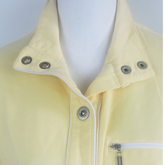 Draper's And Damons Women's Petite Jacket Snap Up Yellow Petite Small - Picture 4 of 12